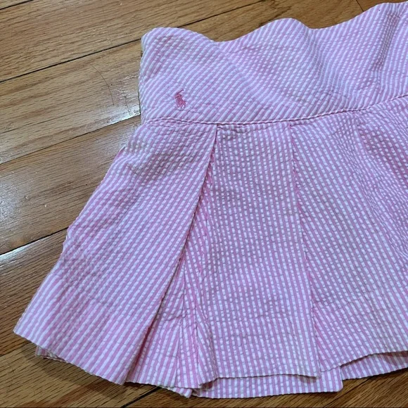Ralph Lauren Girls Skirt Seersucker Striped Light Pink  Pleated Size 5 EUC - Picture 9 of 9